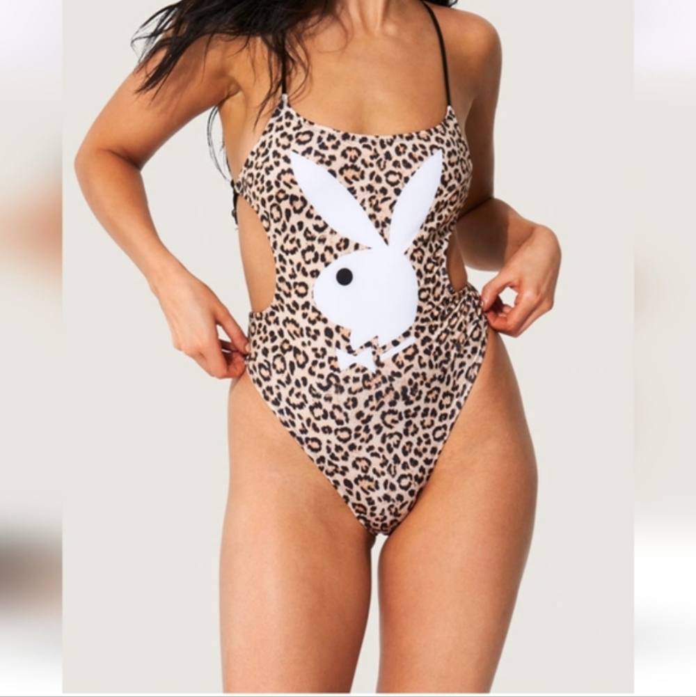 Playboy Leopard print one piece swimsuit